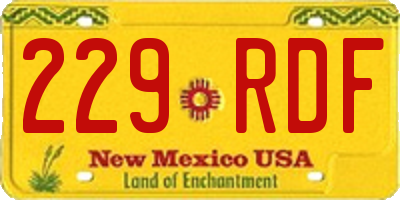 NM license plate 229RDF