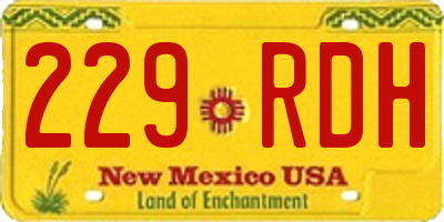 NM license plate 229RDH