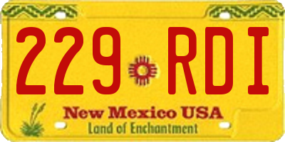 NM license plate 229RDI