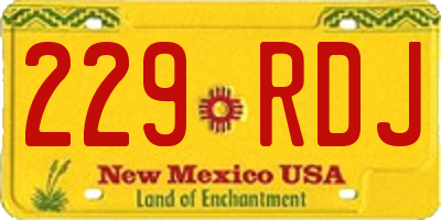 NM license plate 229RDJ