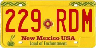 NM license plate 229RDM