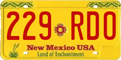NM license plate 229RDO