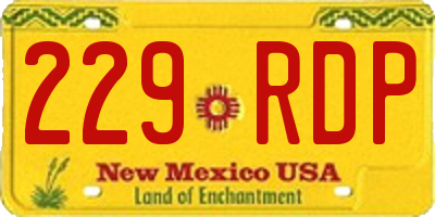 NM license plate 229RDP