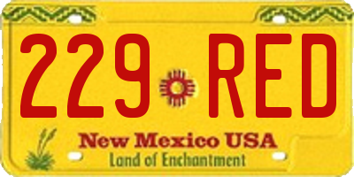 NM license plate 229RED