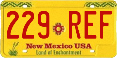 NM license plate 229REF