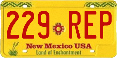 NM license plate 229REP