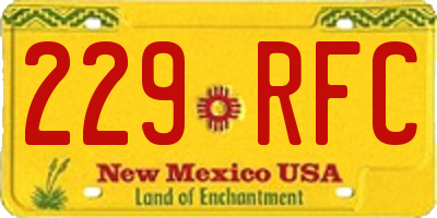 NM license plate 229RFC