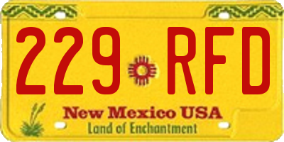 NM license plate 229RFD