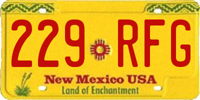 NM license plate 229RFG