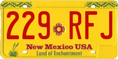 NM license plate 229RFJ