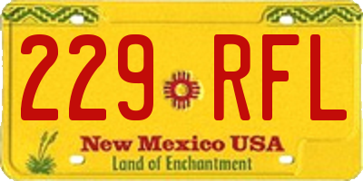 NM license plate 229RFL