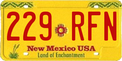 NM license plate 229RFN