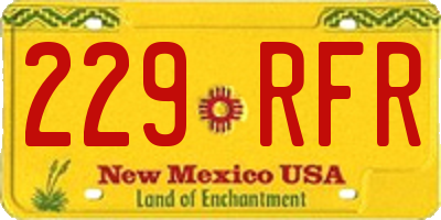 NM license plate 229RFR