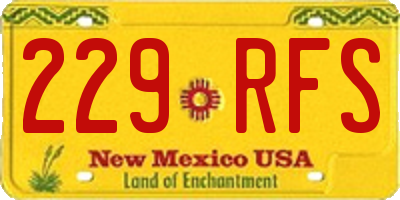 NM license plate 229RFS