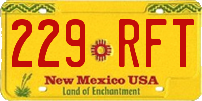 NM license plate 229RFT