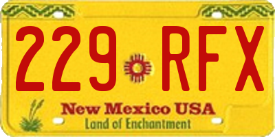 NM license plate 229RFX