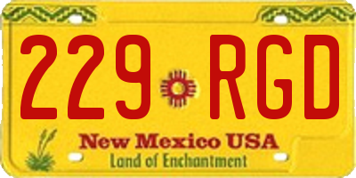 NM license plate 229RGD