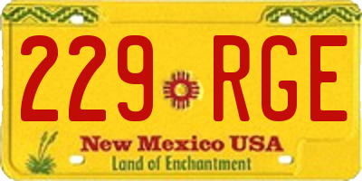 NM license plate 229RGE