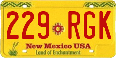 NM license plate 229RGK