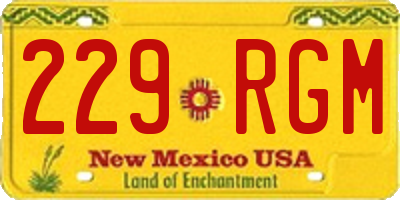 NM license plate 229RGM