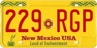 NM license plate 229RGP