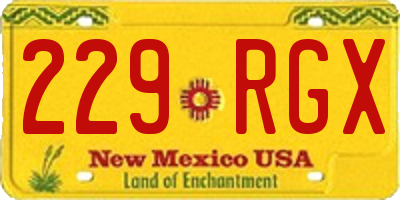 NM license plate 229RGX