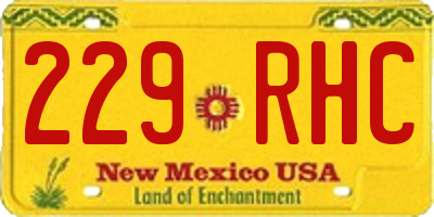 NM license plate 229RHC