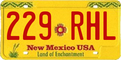 NM license plate 229RHL