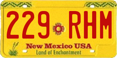 NM license plate 229RHM