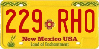 NM license plate 229RHO
