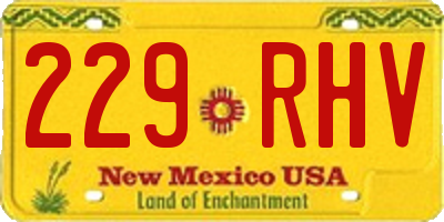 NM license plate 229RHV