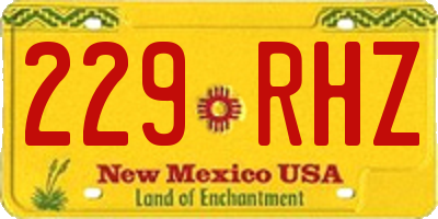 NM license plate 229RHZ
