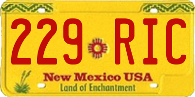 NM license plate 229RIC