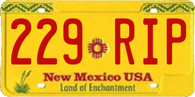 NM license plate 229RIP