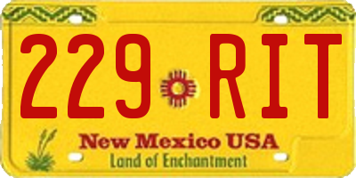 NM license plate 229RIT