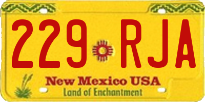 NM license plate 229RJA