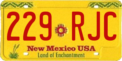 NM license plate 229RJC