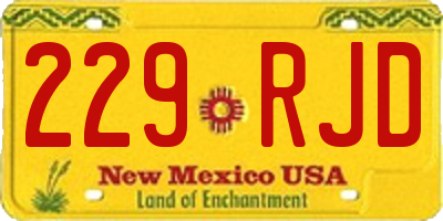 NM license plate 229RJD