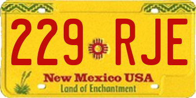 NM license plate 229RJE