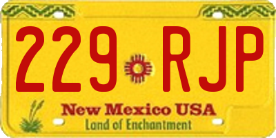 NM license plate 229RJP