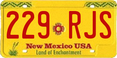 NM license plate 229RJS
