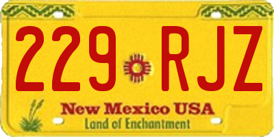 NM license plate 229RJZ