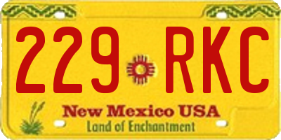 NM license plate 229RKC