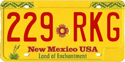 NM license plate 229RKG