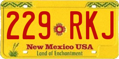 NM license plate 229RKJ