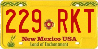 NM license plate 229RKT