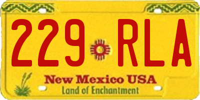 NM license plate 229RLA