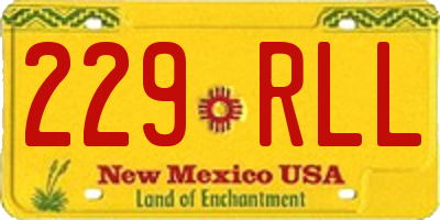 NM license plate 229RLL