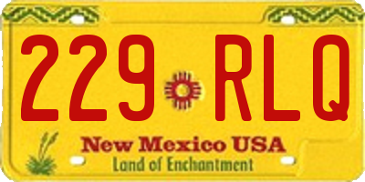 NM license plate 229RLQ