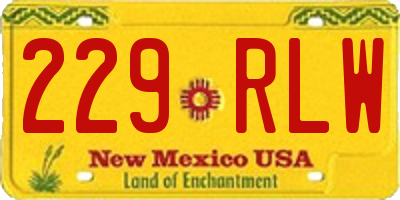 NM license plate 229RLW
